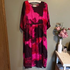 Norblack Norwhite Lysandra Tie Dye Pullover Maxi Dress